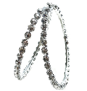 CRYSTAL LINED BLING HOOP EARRING