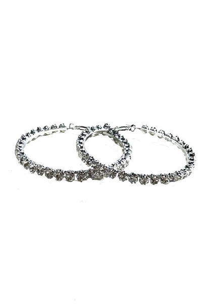 CRYSTAL LINED BLING HOOP EARRING