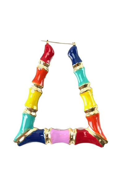 90's Triangle Bamboo Earrings (Colorful)