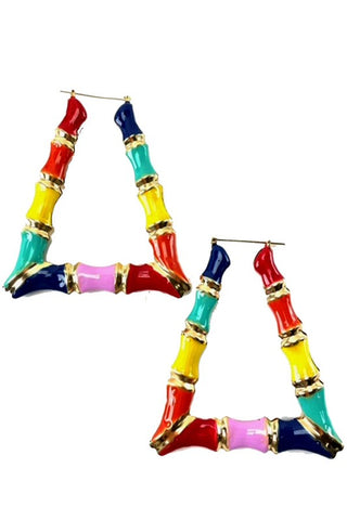 90's Triangle Bamboo Earrings (Colorful)