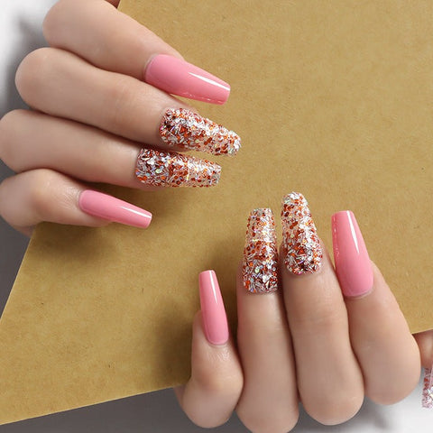 Confetti Pink Press On Nails 10