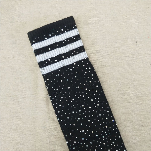 Black Knee High w/ white stripe