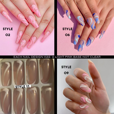 Press on nails with pink base