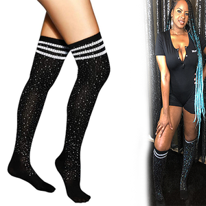 Black Knee High w/ white stripe